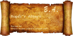Bugár Albert névjegykártya