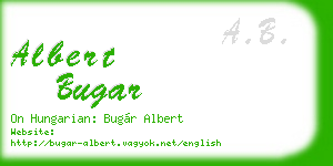 albert bugar business card