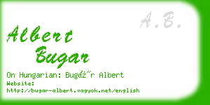 albert bugar business card